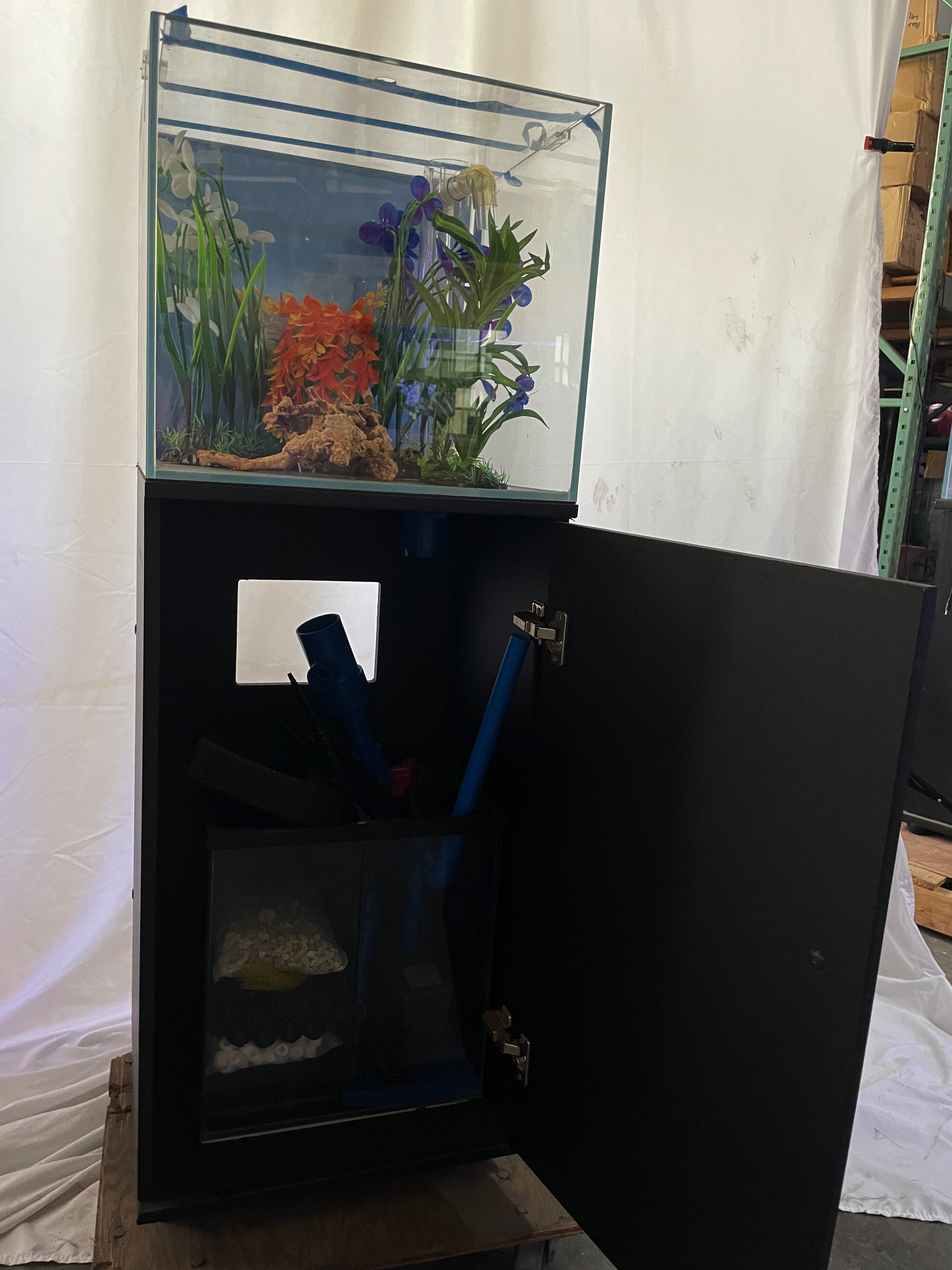 ULTRA CLEAR GLASS - 18 gallon cube fish tank aquarium full setup w/ filtration