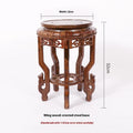Carved Wood Round Flowerpot Bonsai Fish Tank Base