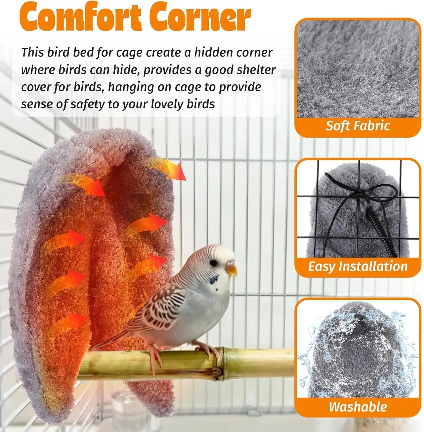 Bird Cage Heater 5V Low Voltage Corner Warmer Constant Temp Parrot Perch