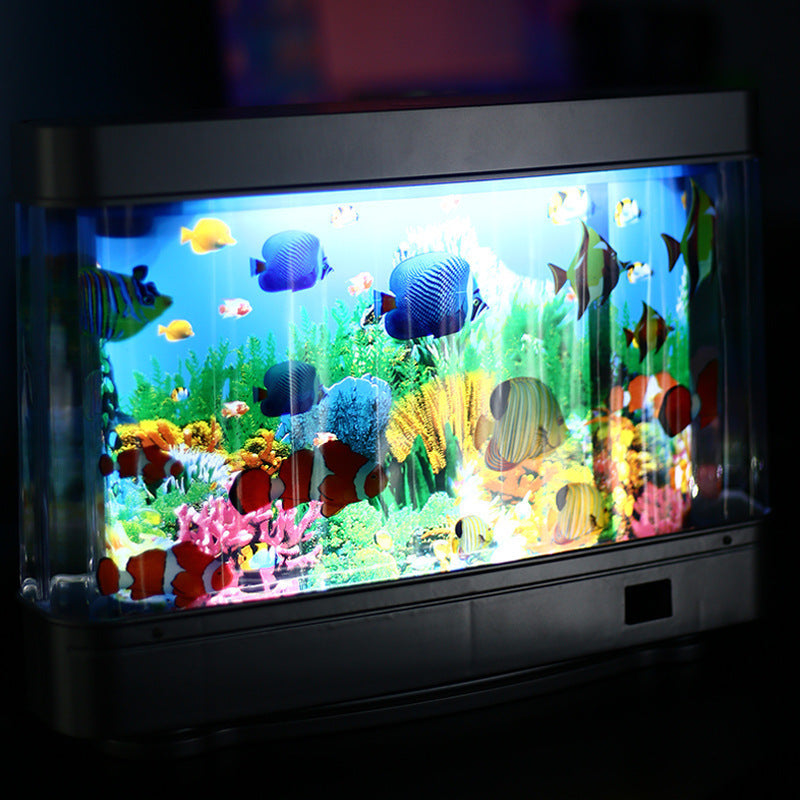 Ornamental fish simulation lamp, aquarium lamp, LED sea view lamp, desktop home night decoration small table lamp, small fish lamp